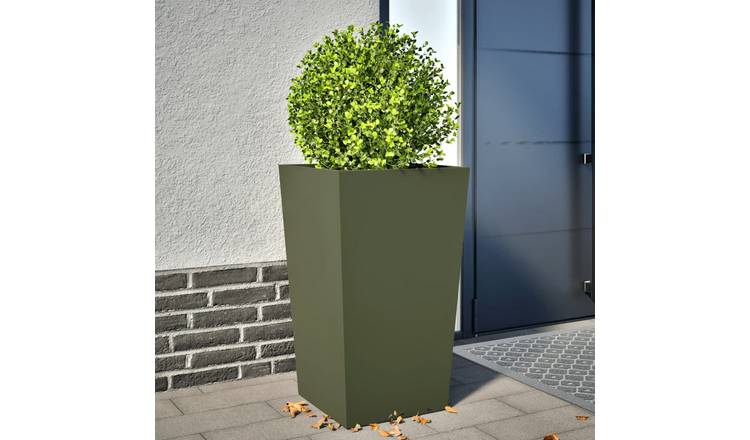 Walplus Steel Garden Planter - Olive Green - 45 x 45 x 75 cm