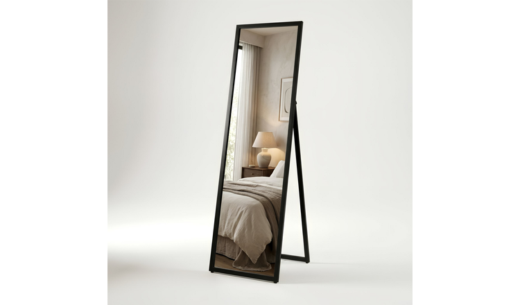 Harbour Housewares Rectangle Full-Length Mirror - Black - 137cm x 35.5cm