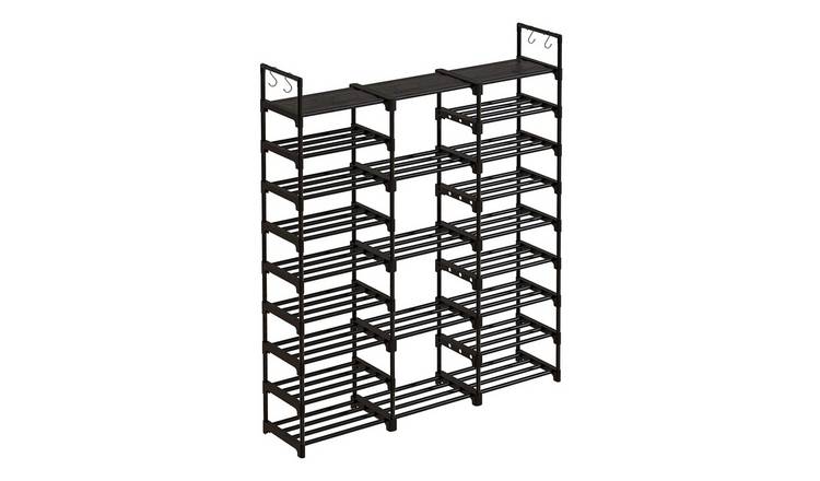 Living and Home 9 Shelf Open Shoe Rack - Black