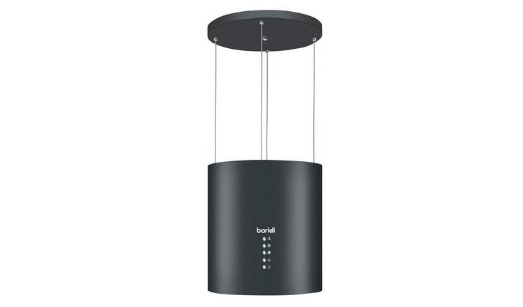 Baridi 35cm Round Island Cooker Hood - Black