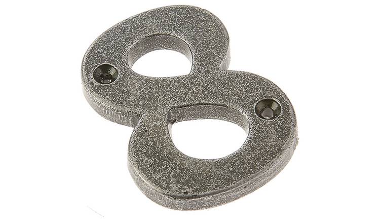 Loops Direct 75mm Antique Pewter Door Plaque - Number 8
