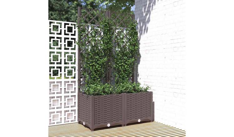 Walplus Polypropylene Garden Planter - Brown - 80 x 40 x 136 cm