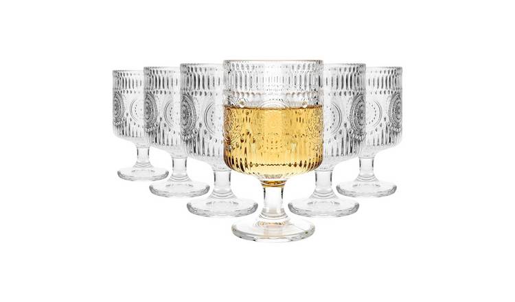 Argon Tableware Amore Ribbed Wine Glasses -  Pack of 6 - 270ml