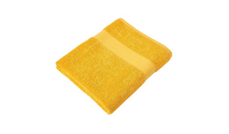 Homescapes Turkish Cotton Jumbo Beach Towel - Mustard