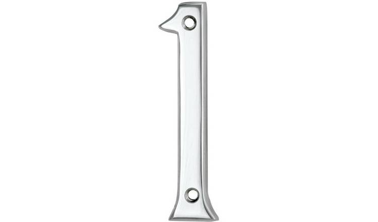 Loops Direct 75mm Polished Chrome Door Plaque - Number 1