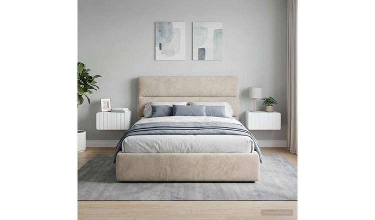 Walplus Pack of 2 Wall Mounted Bedside Cabinet - White - 49 x 34.5 x 24 cm