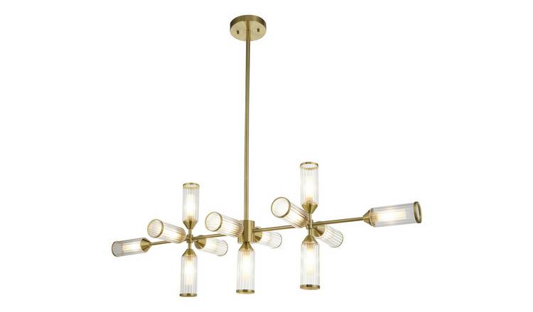 Loops Direct Linear Ceiling Pendant - Satin Brass Plate With Frosted Glass