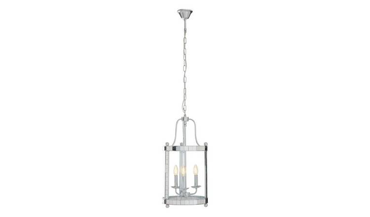 Orsina Kensington Townhouse 3 Bulb Glass Pendant Light - Chrome