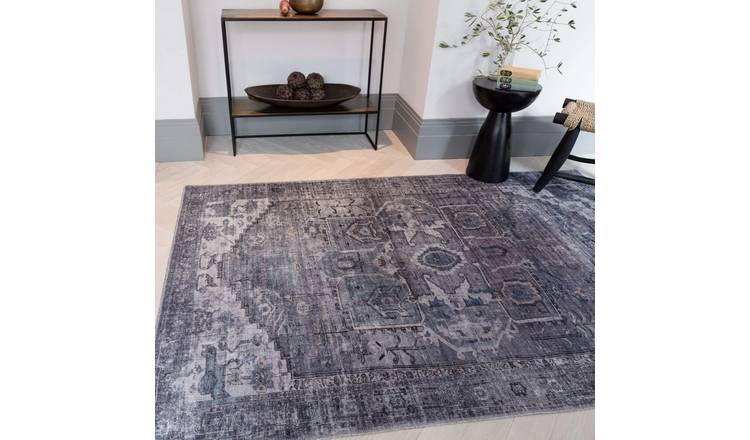 Mega Flooring Blue Traditional Abstract Rug - 120 x 170cm