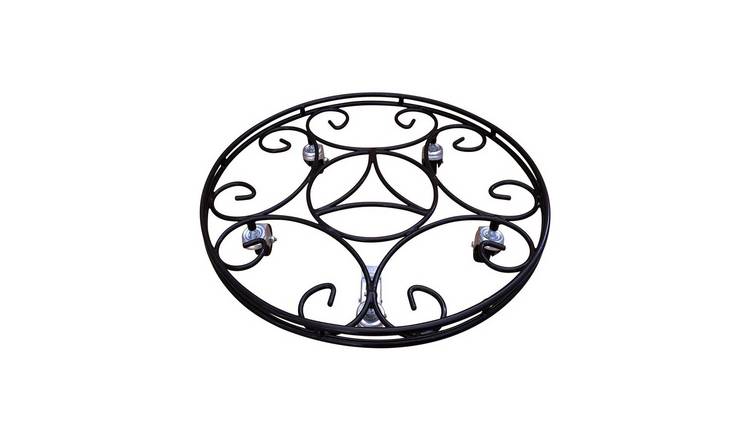 Garden Pride 18" Extra Large Round Plant Pot Caddy - Black