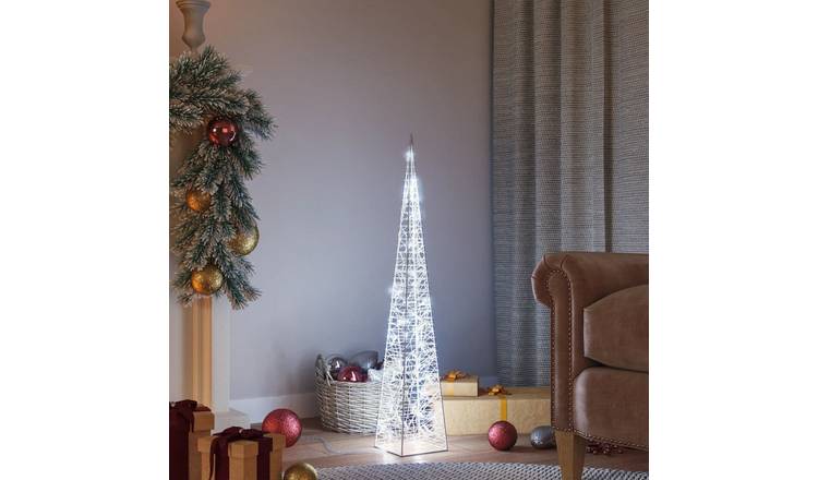 Walplus Acrylic Decorative LED Light Cone Cold - White - 10 x 10 x 90 cm
