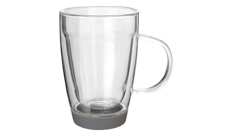Orsina Amari Double Wall Glass Mug with Silicone Base 350ml – Grey