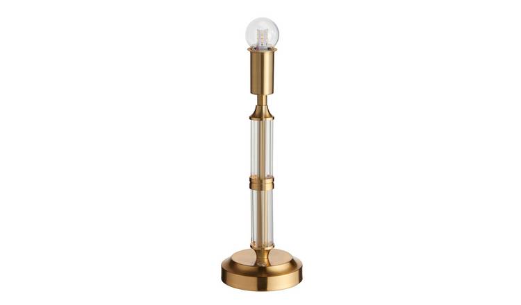 Loops Direct Rechargeable Steel and Acrylic Table Lamp - Brushed Aged Brass