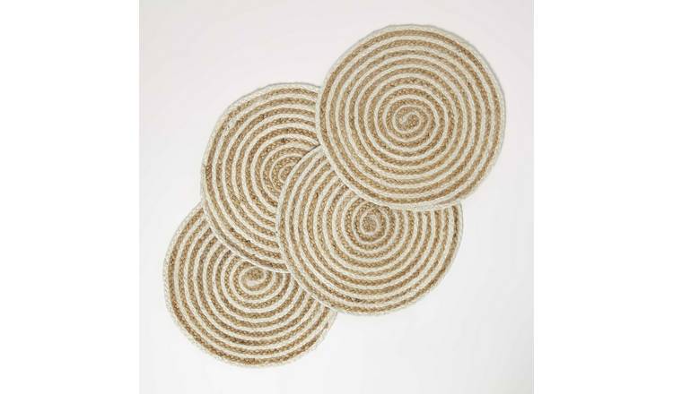Homescapes Pack of 4 Jute Placemats - Natural