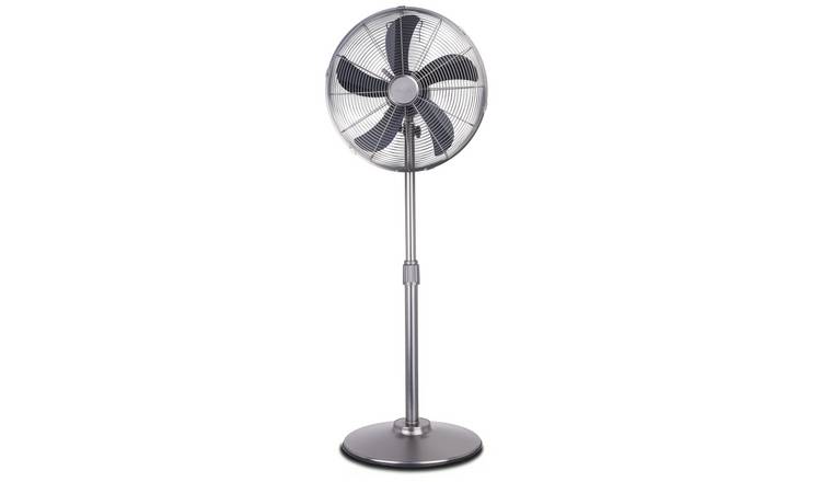 Air Pro 16in Pedestal Fan with Adjustable Height & Wide-Angled Oscillation-Grey