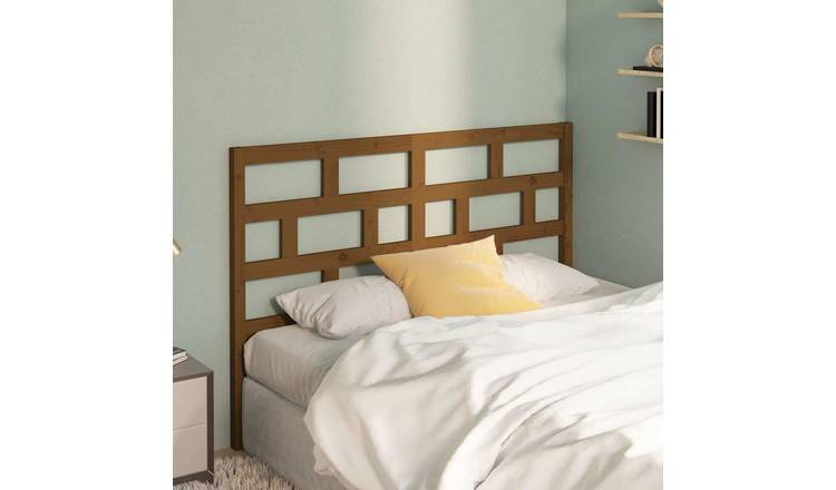 Walplus Solid Pine Wood Bed Headboard - Light Brown - 141 x 4 x 100 cm