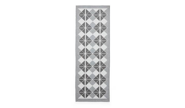 Mega Flooring Grey Modern Geometric Runner - 61 x 170cm