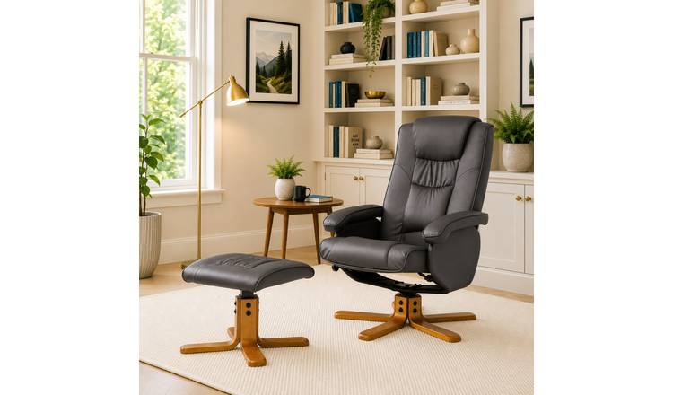 Artemis Home Severn Swivel Recliner with Massage and Heat - Grey
