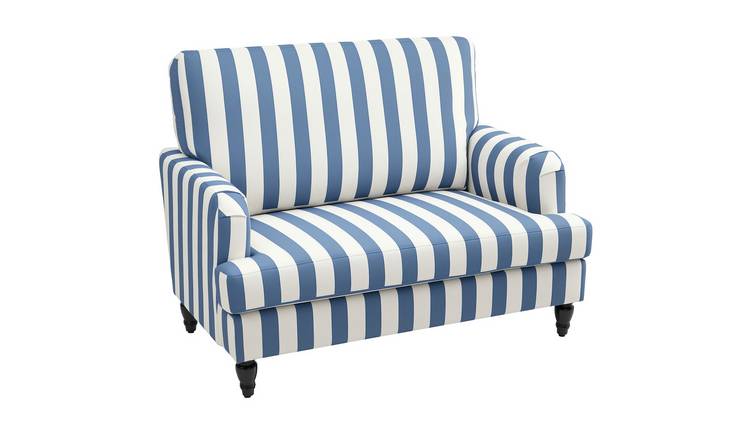 HOMCOM Velvet Modern Armchair with Turned Legs and Wide Seat - Blue