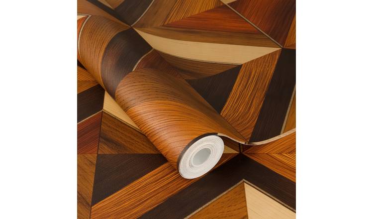 Rasch x Tesa Aurex Parquet Peel Stick Textured Wallpaper - Walnut Brown