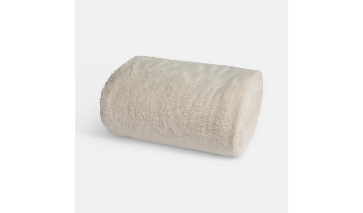 OHS Teddy Fleece Blanket Throw - 125 x 150cm - Cream