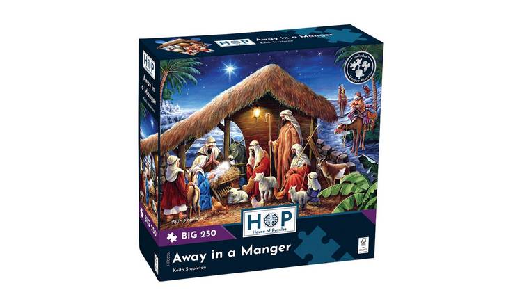 The House of Puzzles Away in a Manger BIG 250 Piece Jigsaw Puzzle