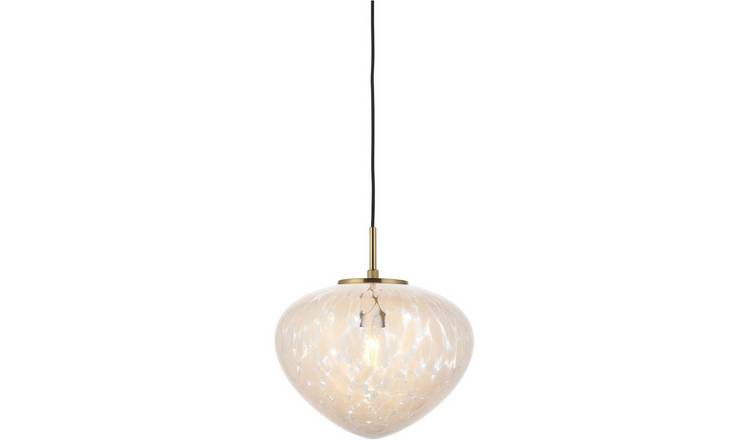 Loops Direct Steel Glass Pendant Light - Satin Brass