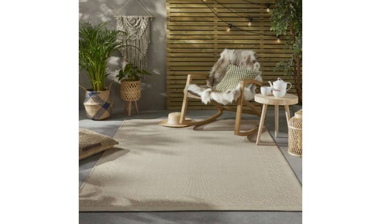 Mega Flooring Beige Modern Bordered Rug - 160 x 230cm