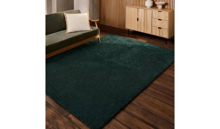 OHS Cosy Teddy Non-Slip Rug - 120 x 170cm - Green