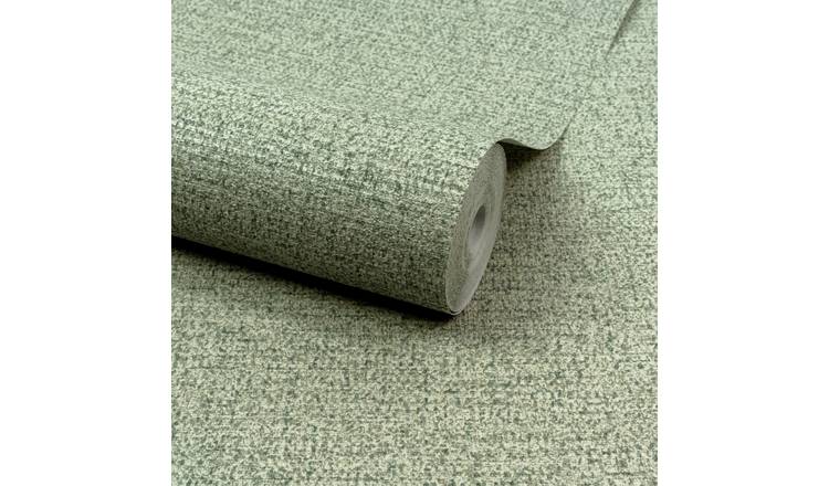 Grandeco Boutique Mysore Twill Fabric Embossed Wallpaper - Green Cyan
