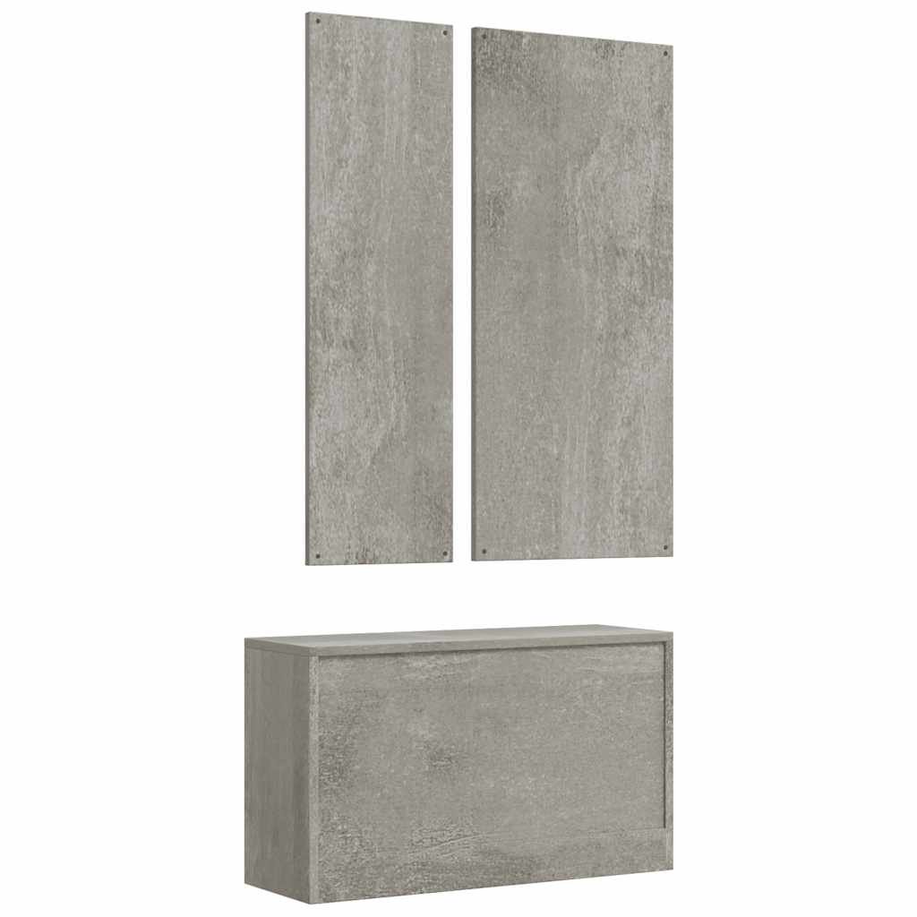 Walplus Engineered Wood Shoe Cabinet - Concrete Grey - 80 x 27 cm - Image 6