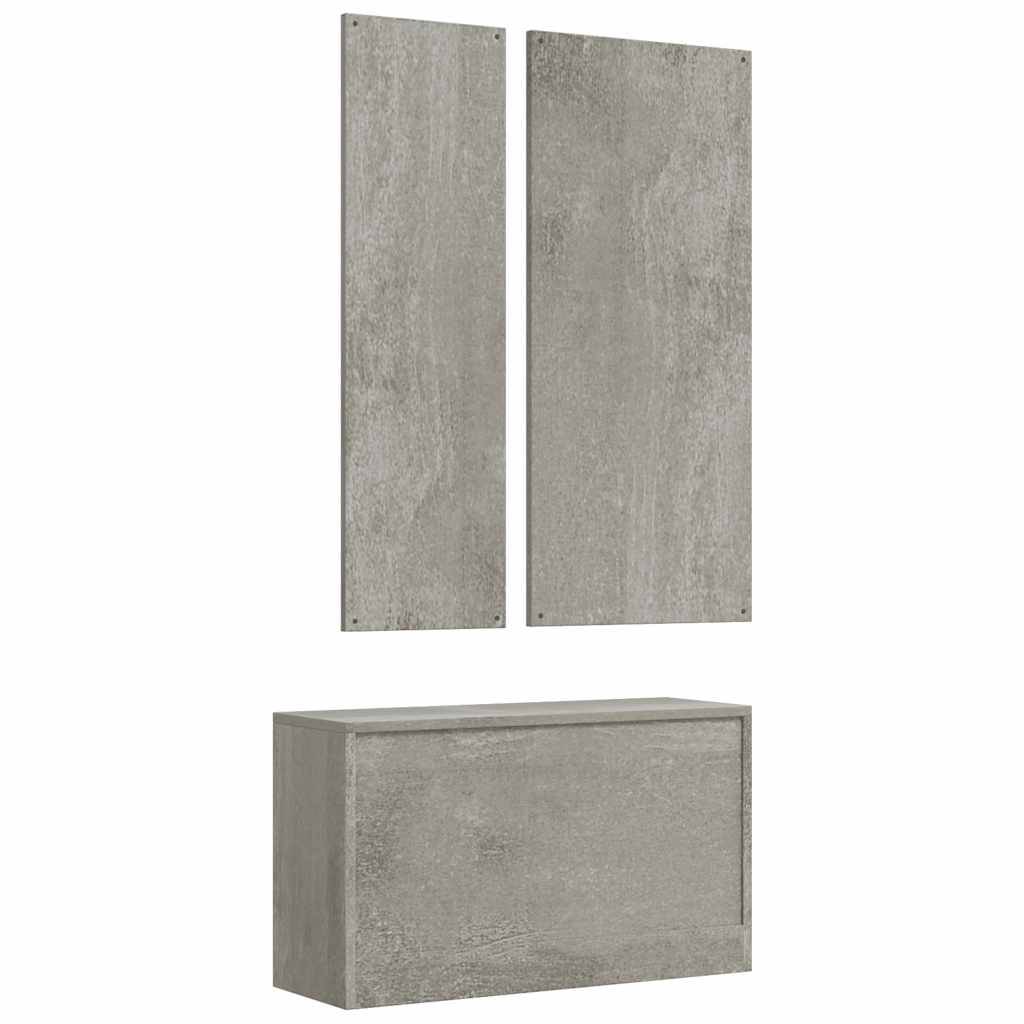Walplus Engineered Wood Shoe Cabinet - Concrete Grey - 80 x 27 cm - Image 6