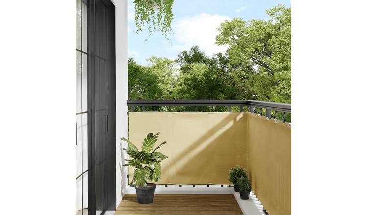 Walplus Polyester Oxford Balcony Screen - Sand - 90 x 500 cm
