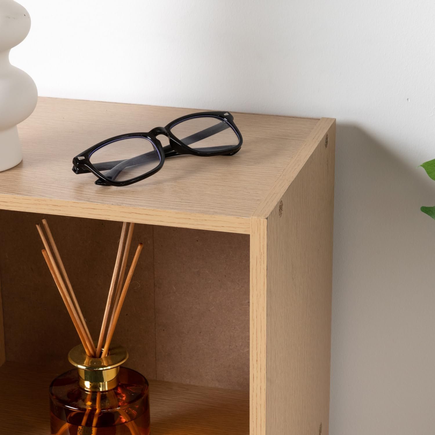 Home Treats Wooden 3 Tier Cube Bookshelf - Beech - Image 3