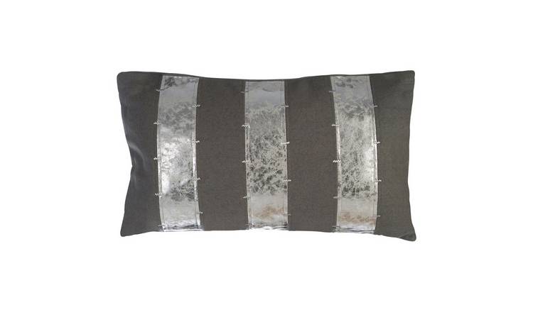 Orsina Bosie Kensington Townhouse Striped Rectangular Cushion – Silver Grey
