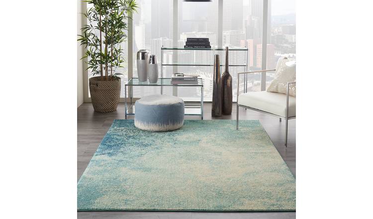 Mega Flooring Blue Modern Abstract Rug - 114 x 175cm