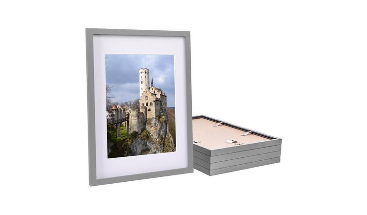 Nicola Spring Photo Frames - A3 with Mount - Set of 5 - Grey