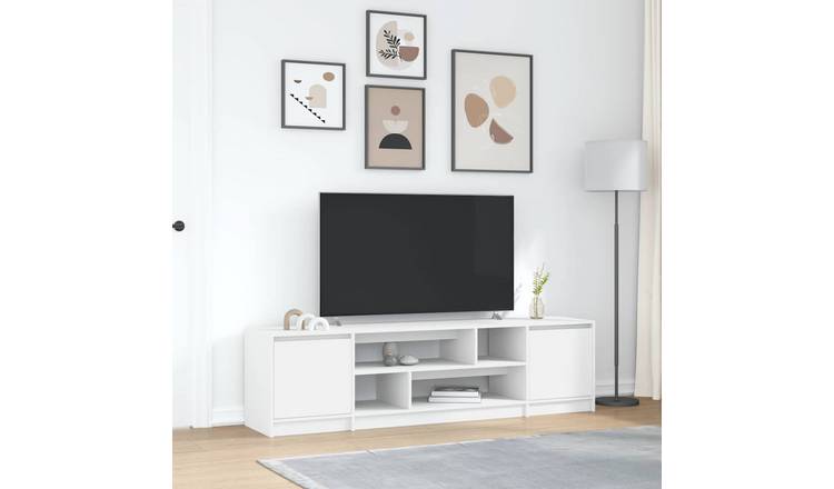 Walplus Engineered Wood TV Cabinet - White - 188.5 x 41 x 50 cm