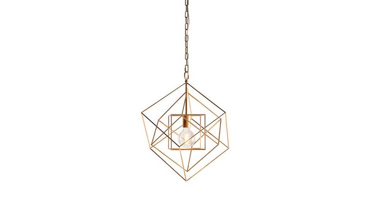Loops Direct Steel Angular Ceiling Pendant Light - Antique Gold Leaf