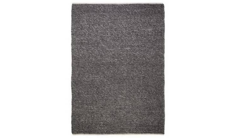 Mega Flooring Black Handmade Plain Rug - 160 x 230cm