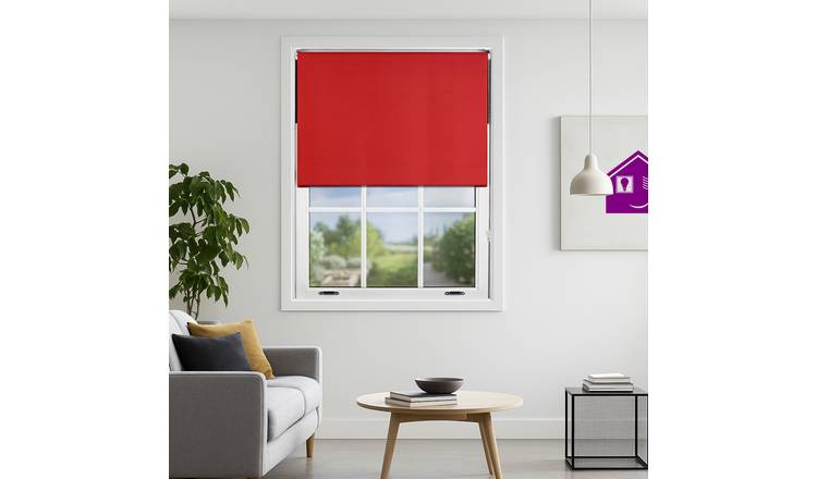 Furnished Red Blackout Roller Blind - 50 x 165cm