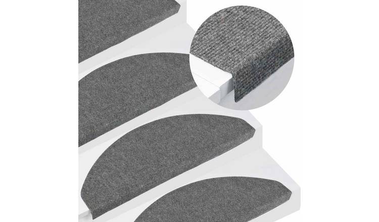 Walplus Pack of 20 Self-Adhesive Needle-Punched Stair Mats - Grey - 65 x 22.5 cm