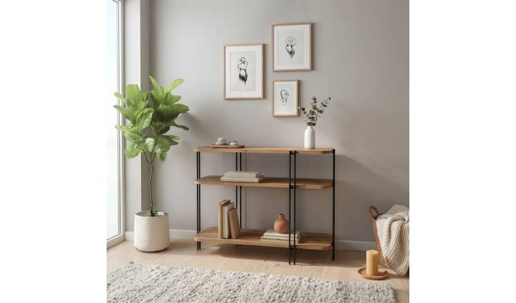 Decortie Notus 3 Tier Console Table - Oak Effect