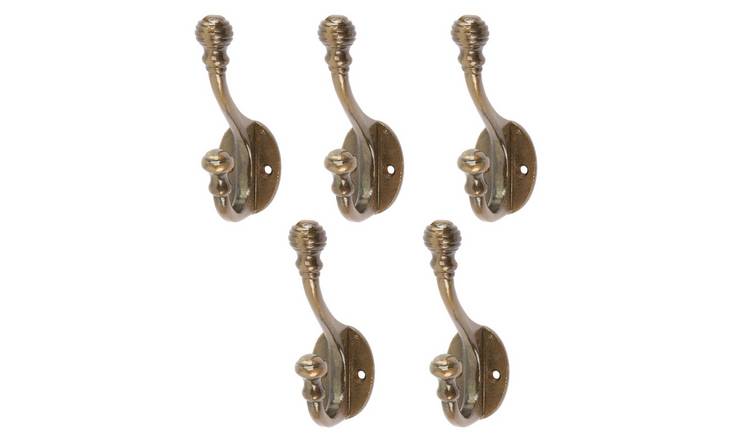 Hammer & Tongs Ball End Hat & Coat Hook - Brass - Pack of 5