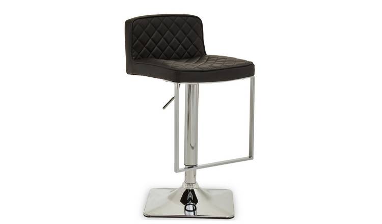 Orsina Baina Faux Leather Swivel Bar Stool – Black and Chrome