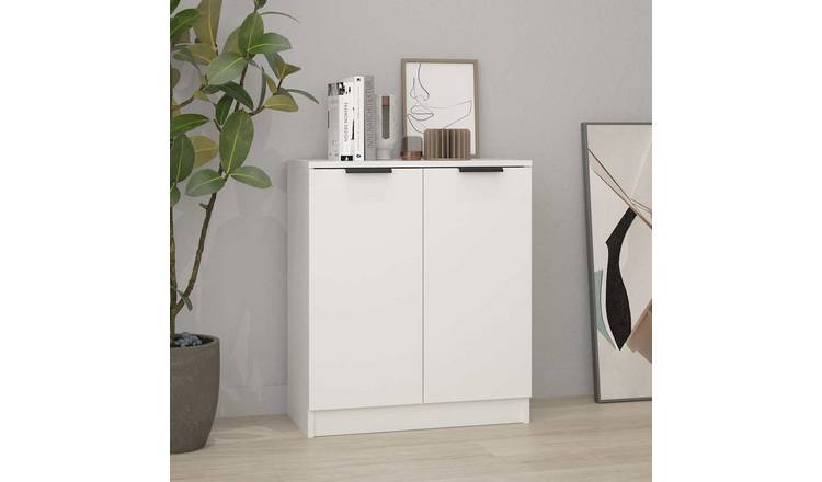 Walplus Engineered Wood Storage Sideboard - White - 60 x 30 x 70 cm