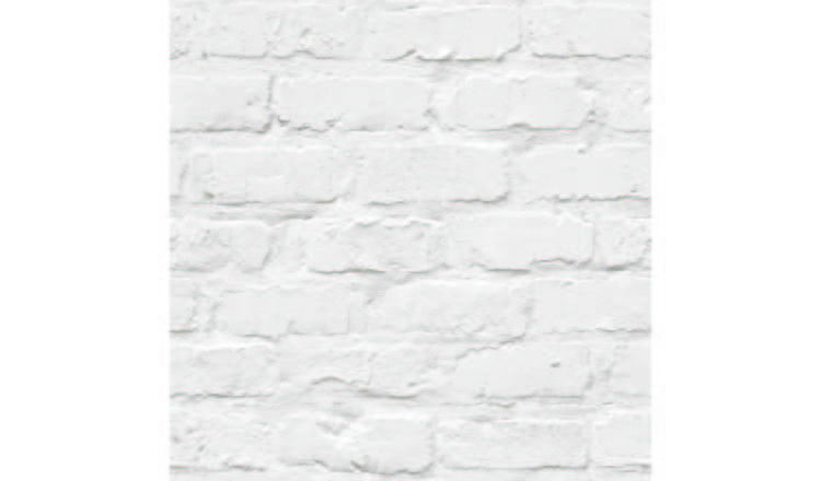 Grandeco Rustic Painted Brick Textured Wallpaper - White