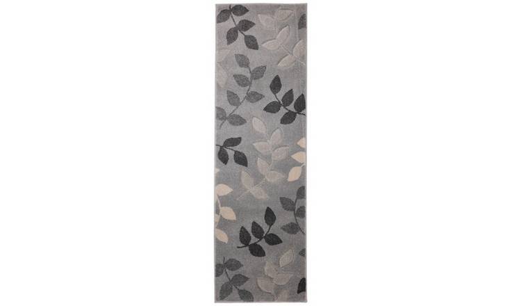 Mega Flooring Grey Modern Nature Print Runner - 60 x 200cm