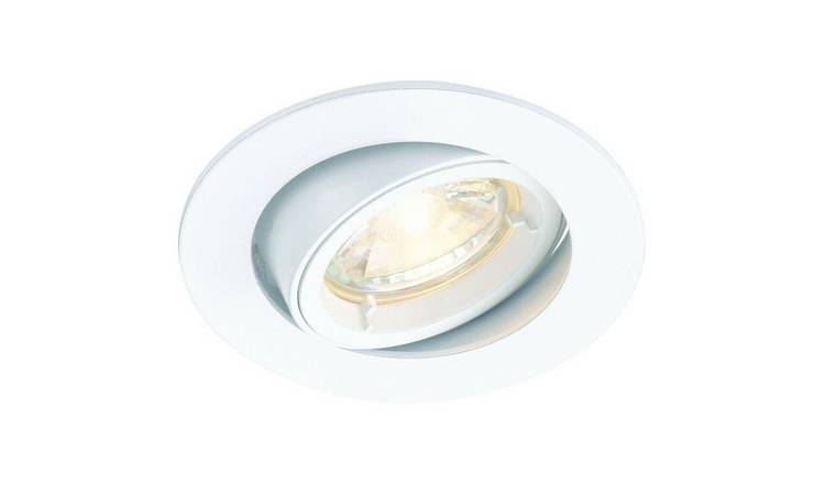 Loops Direct Die Cast Aluminium Tilting Recessed Ceiling Downlight - Matt White