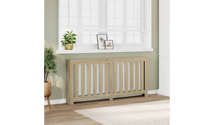 Walplus Vertical Slats Radiator Cover - Sonoma Oak - 175 x 20 x 82 cm